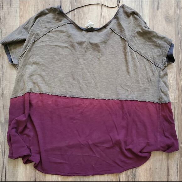 Free People Midnight Colorblock Ombre Hi-Low Tee XS - Picture 5 of 8